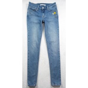 Levis Jeans Womens Size 24 Blue 711 Skinny Fit Stretch Low Rise Embellished